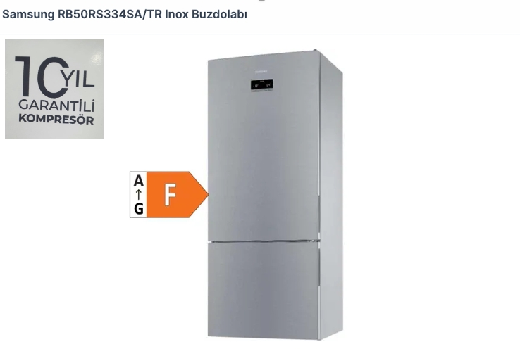 Samsung RB50RS334SA Kombi No Frost Buzdolabı